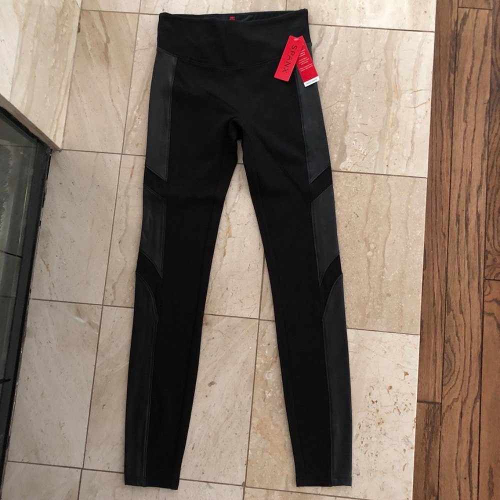 SPANX Moto Faux Leather Ponte Leggings